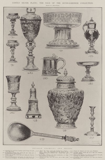 Kostbares Silbergeschirr, der Verkauf der Dunn-Gardner-Sammlung von Alfred Hugh Fisher