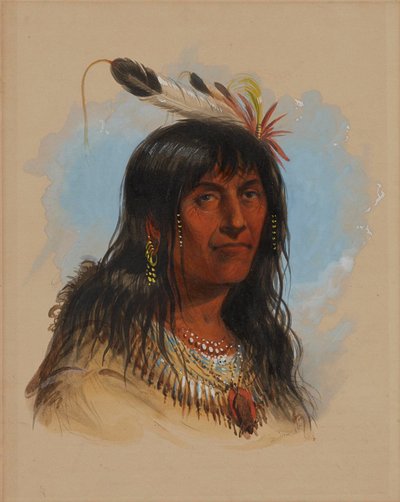 „Big Bowl“ (ein Häuptling der Crow) von Alfred Jacob Miller