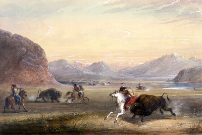 Büffeljagd nahe Independence Rock von Alfred Jacob Miller