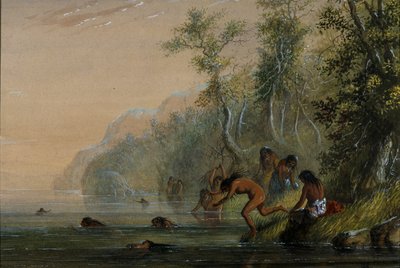 Indianerinnen: Schwimmen von Alfred Jacob Miller