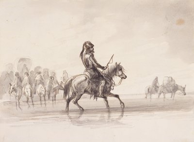Jim Bridger in einem Anzug aus englischer Rüstung, ca. 1837 von Alfred Jacob Miller