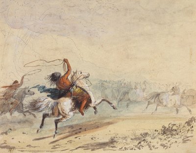 Wildpferde einfangen, ca. 1837 von Alfred Jacob Miller