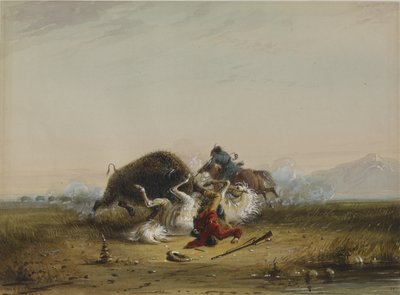 Pierre und der Bison von Alfred Jacob Miller