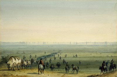 Prärieszene: Fata Morgana von Alfred Jacob Miller