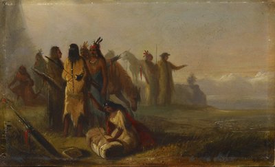 Szene mit Trappern und Indianern von Alfred Jacob Miller