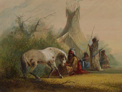 Shoshone-Indianer und sein Lieblingspferd von Alfred Jacob Miller