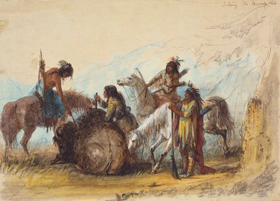 Das Herausnehmen der Buckelrippe, ca. 1858 von Alfred Jacob Miller