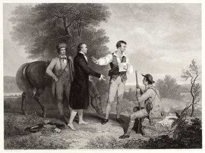Die Gefangennahme von Major Andre, nach Asher B. Durand, ca. 1846 von Alfred Jones