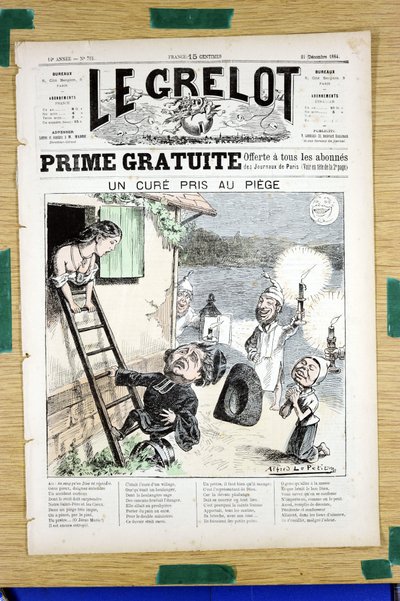 Titelblatt von „Le Grelot“, Nummer 718, Satirisch in Farben von Alfred Le Petit