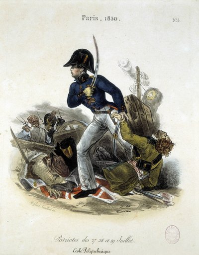 Polytechniker während der Revolution von 1830 von Lemercier von Alfred Leon Lemercier