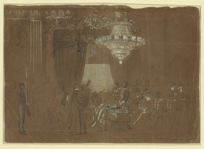 Trauerfeier für Col. Ellsworth im Ostzimmer des Weißen Hauses von Alfred R. Waud