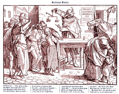 Totentanz 1848: Der Tod beweist, dass alle Menschen gleich sind von Alfred Rethel