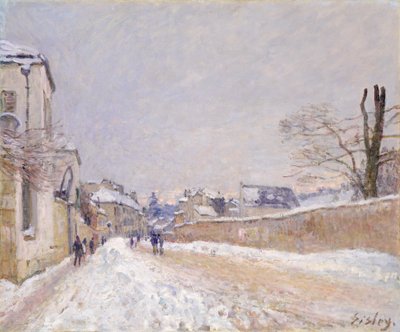 Rue Eugène Moussoir in Moret: Winter, 1891 von Alfred Sisley