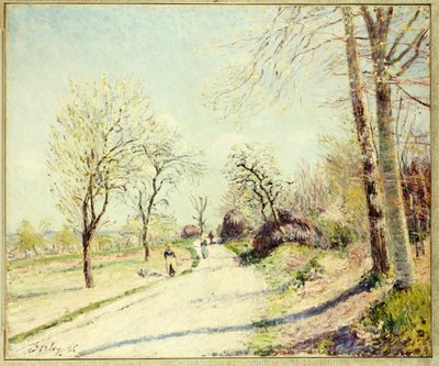 Die Straße von Veneux nach Moret an einem Frühlingstag, 1886 von Alfred Sisley