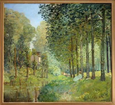 Die Rast am Bachufer von Alfred Sisley