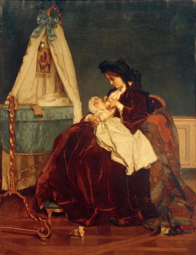 Die Frau des Künstlers und Sohn Léopold von Alfred Emile Stevens