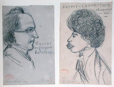 Porträts von Charles Nodier oder Gustave Planche und Alexandre Dumas Père von Alfred de Musset