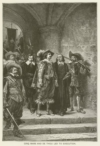 Cinq Mars und De Thou zur Hinrichtung geführt von Alfred de Vigny