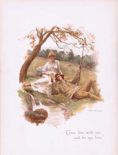 Komm, lebe mit mir und sei meine Liebe, aus Some Old Love Songs, veröffentlicht von Hildesheimer & Faulkner, 1892 von Alice Havers