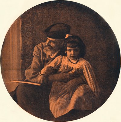 Porträt von Domenico Morelli und seinem Enkelkind von Alinari