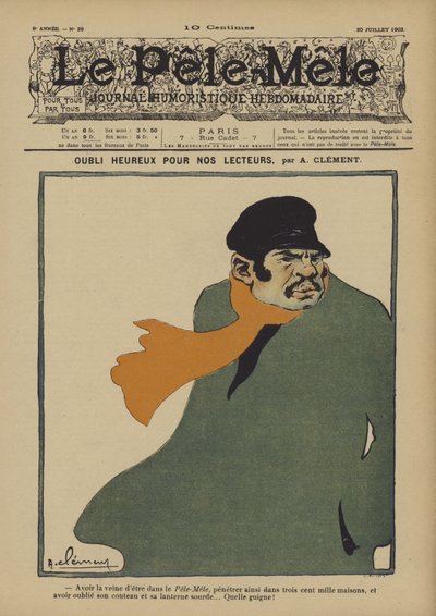 Oubli heureux pour nos lecteurs. Illustration für Le Pele-Mele, 1902 von Aline Clement