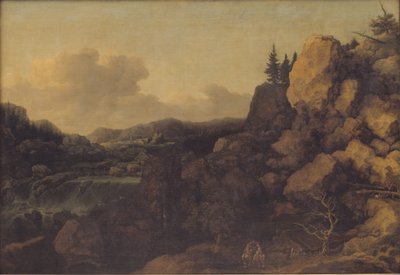 Berglandschaft mit einem Paar Reiter im Vordergrund von Allaert van Everdingen