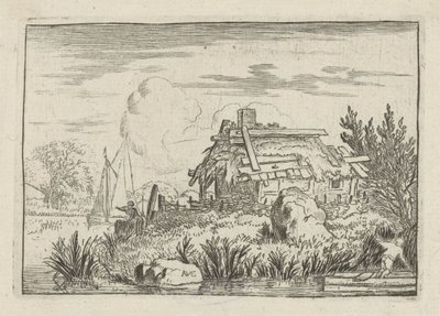 Verfallenes Haus am Wasser von Allaert van Everdingen