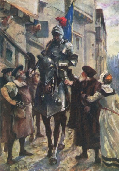 Ein Bote von Flodden bringt die schlechte Nachricht nach Edinburgh von Allan (after) Stewart