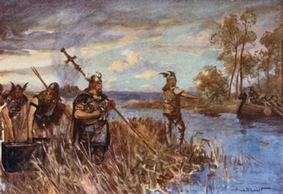 Ely geplündert und verbrannt von den Dänen von Allan (after) Stewart
