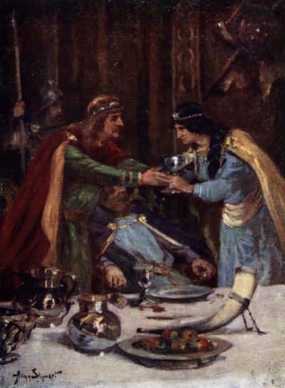 Vergiftung von König Aethelbert II. von East Anglia durch Cynethryth, die Frau von Offa II. von Mercia, 794 von Allan (after) Stewart