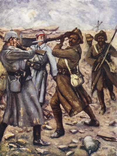 Der erste Inder, der das Victoria-Kreuz gewann - Naik Darwan Singh Negi, Festubert, Frankreich, November 1914 von Allan (after) Stewart