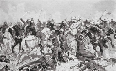 Der letzte Stand der Rajputen gegen die Mohammedaner im Jahr 1192 n. Chr. von Allan Stewart