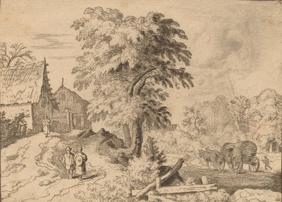 Karren mit zwei Zugpferden, wahrscheinlich ca. 1645-1656 von Allart van Everdingen