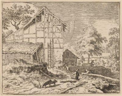 Hütte mit zwei Leitern, wahrscheinlich ca. 1645-1656 von Allart van Everdingen