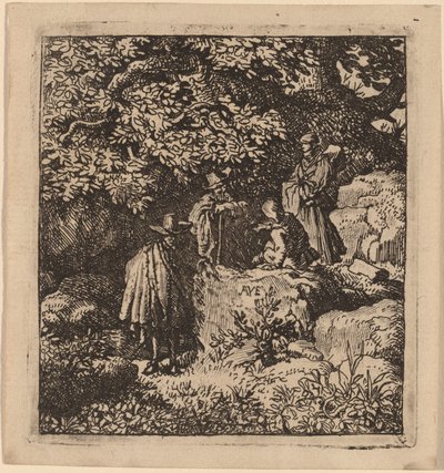 Vier Figuren unter einem Baum von Allart van Everdingen