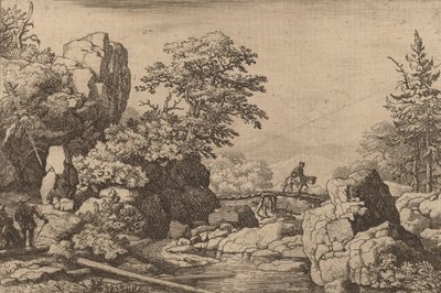 Reiter auf einer Brücke von Allart van Everdingen