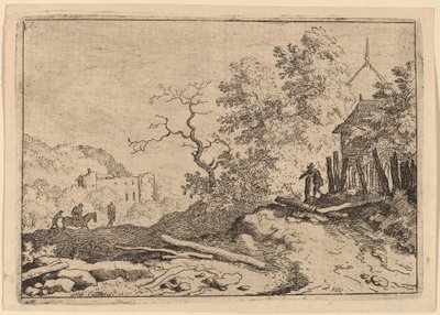 Hütte mit den Überresten einer Hecke von Allart van Everdingen