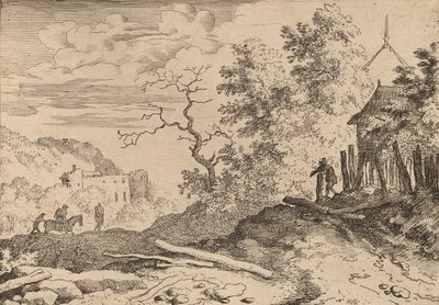 Hütte mit den Überresten einer Hecke von Allart van Everdingen