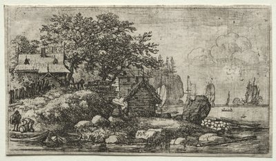 Landschaft mit zwei leeren Booten von Allart van Everdingen