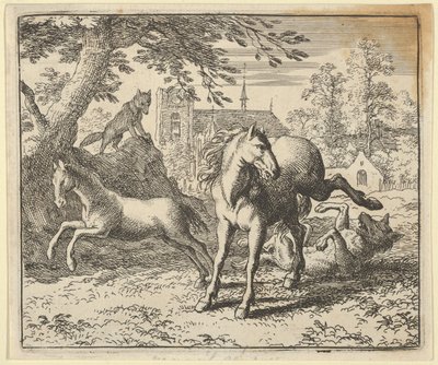 Renard geht mit dem Dachs zum Hof, um den Zorn des Löwen zu besänftigen, 1650-75 von Allart van Everdingen