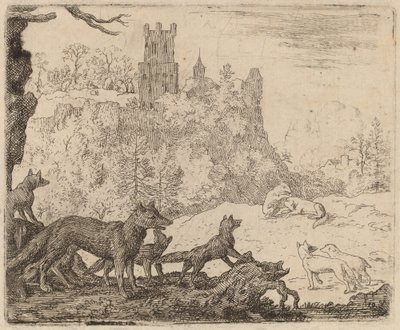 Reineke Fuchs verlässt mit dem Dachs, wahrscheinlich ca. 1645-1656 von Allart van Everdingen