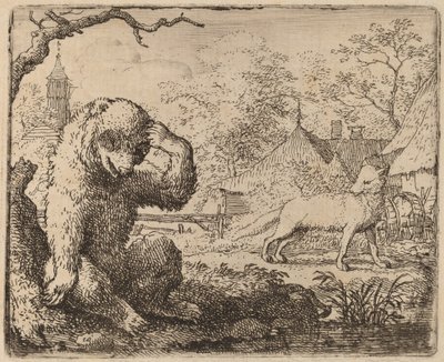 Reynard verspottet den kläglichen Bären, wahrscheinlich um 1645-1656 von Allart van Everdingen