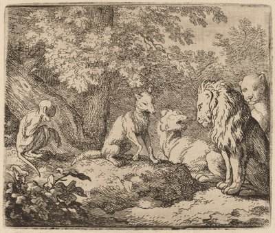 Reynard erzählt eine Geschichte von verstecktem Schatz, wahrscheinlich ca. 1645-1656 von Allart van Everdingen