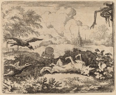 Reineke Fuchs und die Krähen, wahrscheinlich ca. 1645-1656 von Allart van Everdingen
