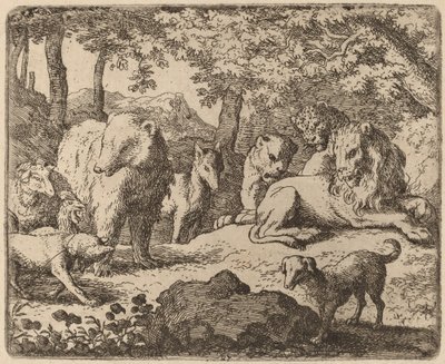 Reynard wird freigelassen, um seine Geschichte zu erzählen, wahrscheinlich ca. 1645-1656 von Allart van Everdingen