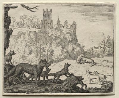 Reineke Fuchs: Reineke und der Dachs reisen zum Hof von Allart van Everdingen