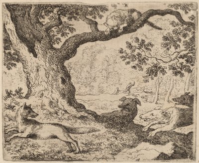 Reynards Vater und die von Hunden verfolgte Katze von Allart van Everdingen