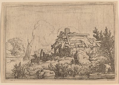 Ruine eines Hauses, umgeben von Wasser von Allart van Everdingen