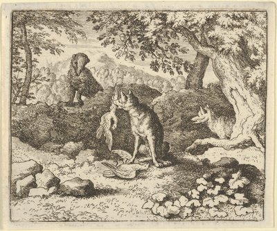 Der Dachs eilt, um Renard vor der Absicht des Löwen zu warnen von Allart van Everdingen