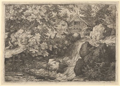 Der Wasserfall in der Nähe der Mühle von Allart van Everdingen